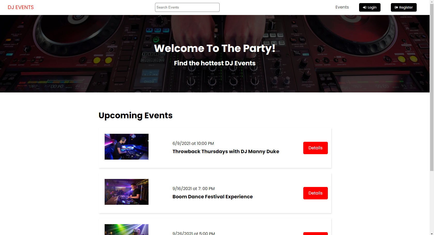 DJ Events Project